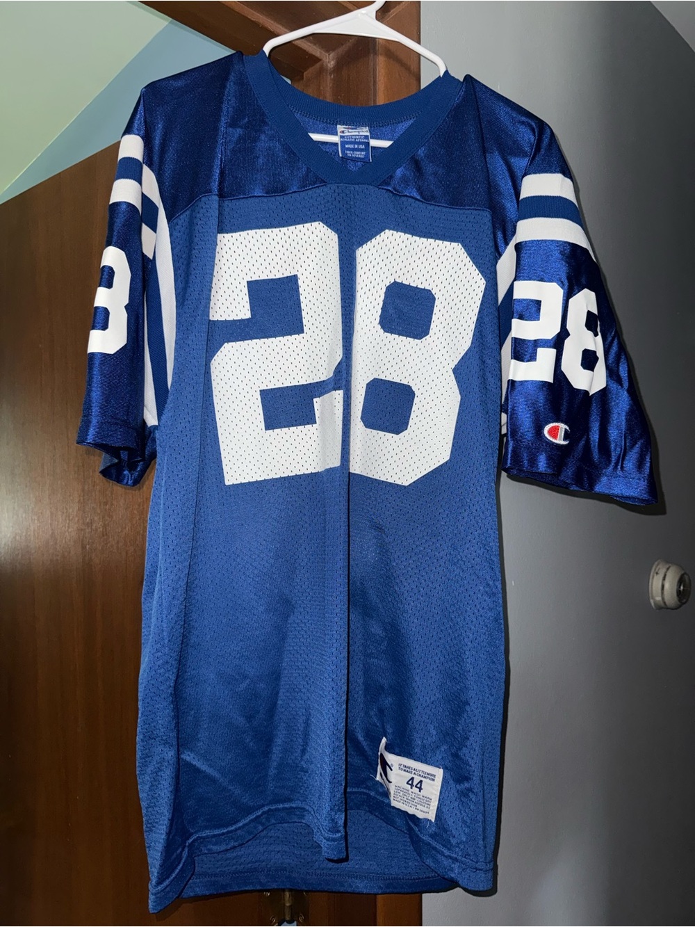 Champion Royal Blue Athletic Jersey with White Tag